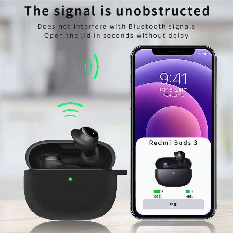 Silicone Earphone Protective Case with Hook, For Xiaomi Redmi Buds 3 Lite