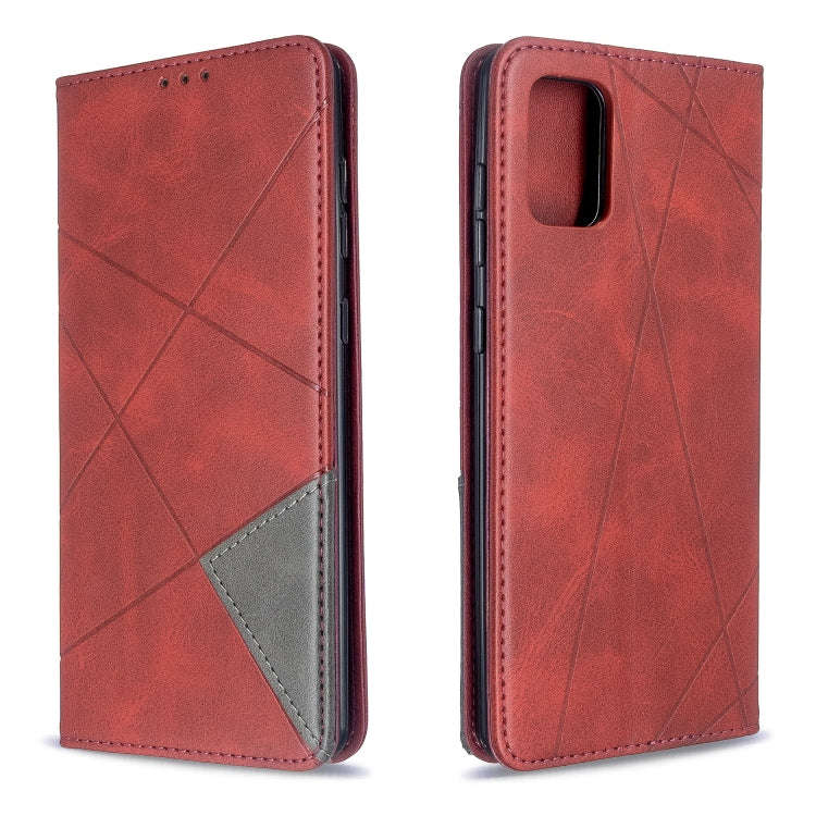 Rhombus Texture Horizontal Flip Magnetic Leather Case with Holder & Card Slots, For Galaxy S20, F...
