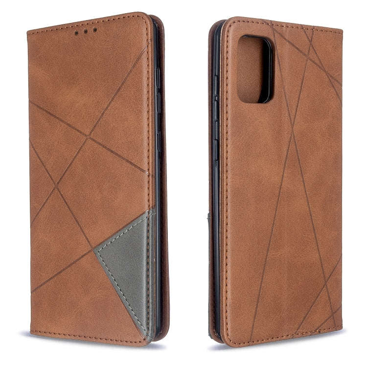 Rhombus Texture Horizontal Flip Magnetic Leather Case with Holder & Card Slots, For Galaxy S20, F...