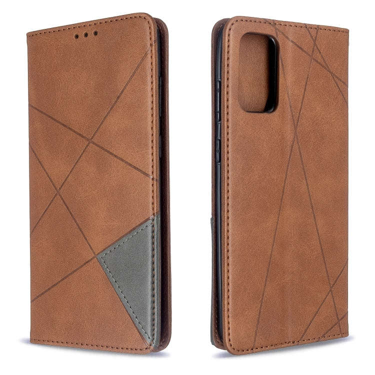 Rhombus Texture Horizontal Flip Magnetic Leather Case with Holder & Card Slots, For Galaxy S20, F...
