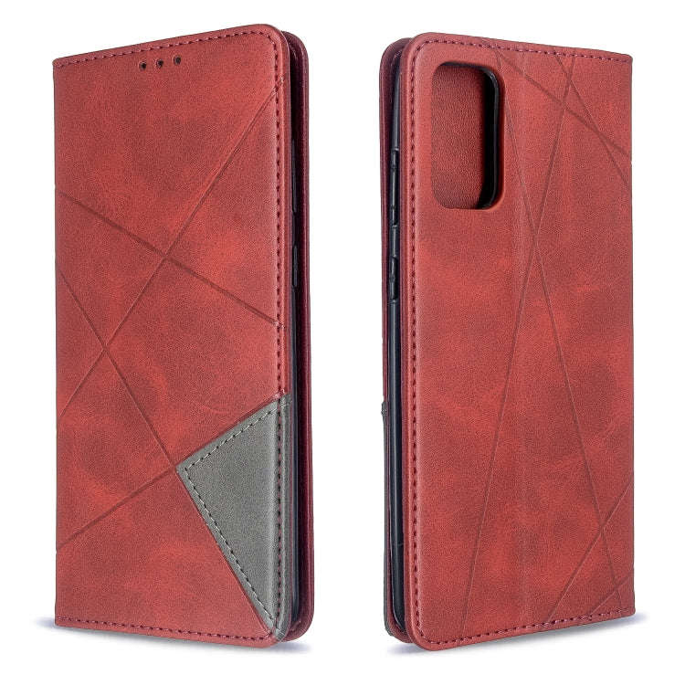 Rhombus Texture Horizontal Flip Magnetic Leather Case with Holder & Card Slots, For Galaxy S20, F...