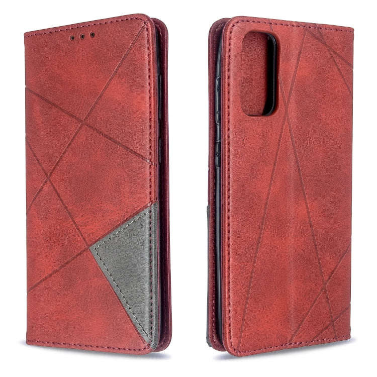 Rhombus Texture Horizontal Flip Magnetic Leather Case with Holder & Card Slots, For Galaxy S20, F...