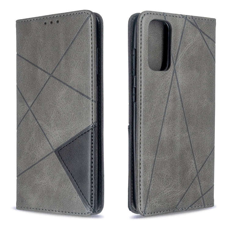 Rhombus Texture Horizontal Flip Magnetic Leather Case with Holder & Card Slots, For Galaxy S20, F...