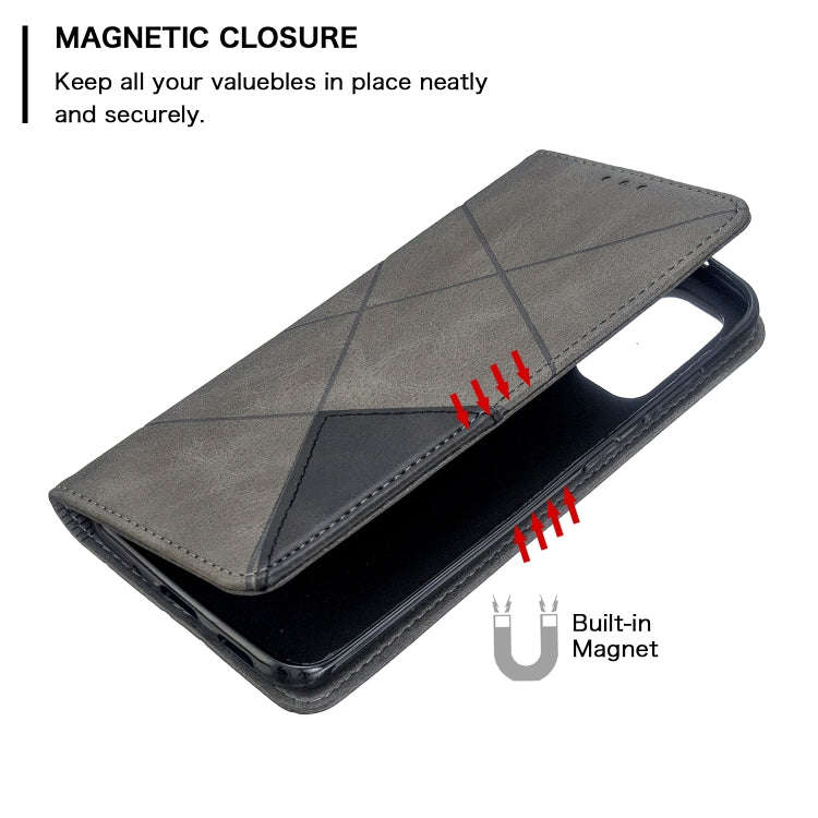 Rhombus Texture Horizontal Flip Magnetic Leather Case with Holder & Card Slots, For Galaxy S20, F...