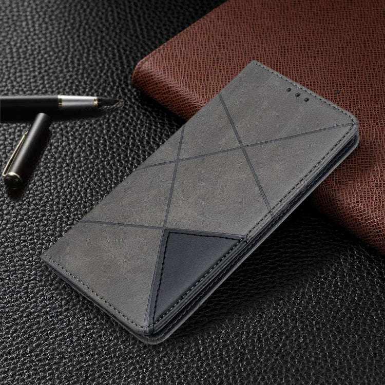 Rhombus Texture Horizontal Flip Magnetic Leather Case with Holder & Card Slots, For Galaxy S20, F...