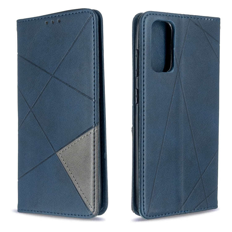 Rhombus Texture Horizontal Flip Magnetic Leather Case with Holder & Card Slots, For Galaxy S20, F...