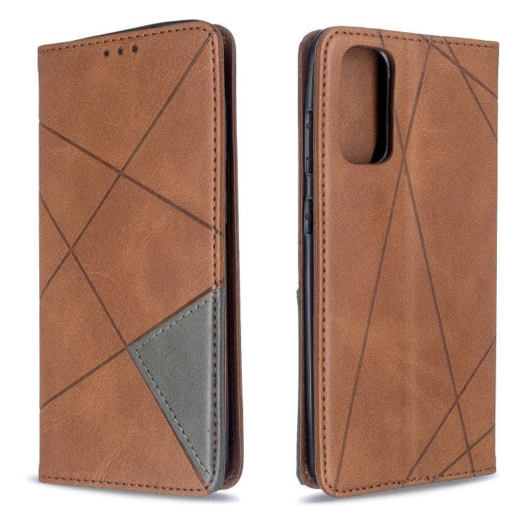 Rhombus Texture Horizontal Flip Magnetic Leather Case with Holder & Card Slots, For Galaxy S20, F...