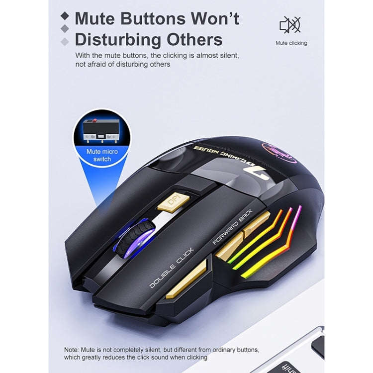 iMICE GW-X7 2.4G + Bluetooth Dual Mode 7-button Silent Rechargeable Wireless Gaming Mouse with Co...