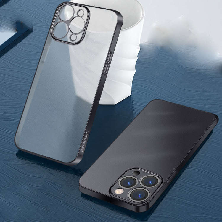 KSTDESIGN Wing Plating Series Semi-transparent Frosted Phone Case, For iPhone 12, For iPhone 12 P...
