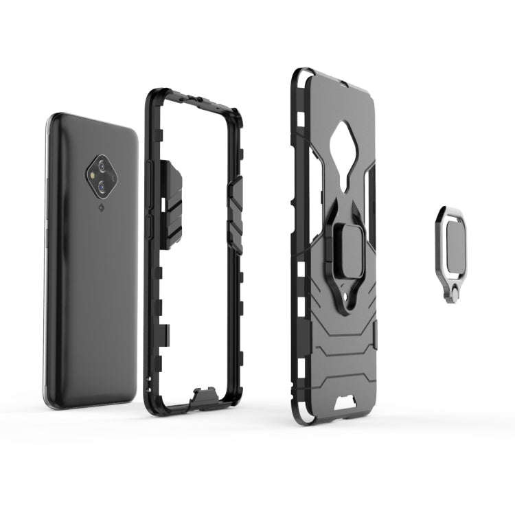Shockproof PC + TPU Protective Case with Magnetic Ring Holder, For Vivo S5, For Vivo V17 / Y9s / ...