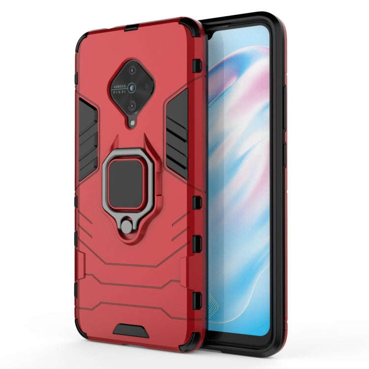 Shockproof PC + TPU Protective Case with Magnetic Ring Holder, For Vivo S5, For Vivo V17 / Y9s / ...