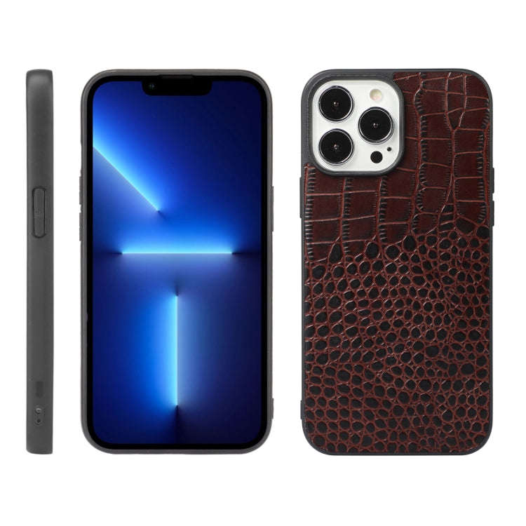 Crocodile Top Layer Cowhide Leather Case, For iPhone 13, For iPhone 13 Pro, For iPhone 13 Pro Max