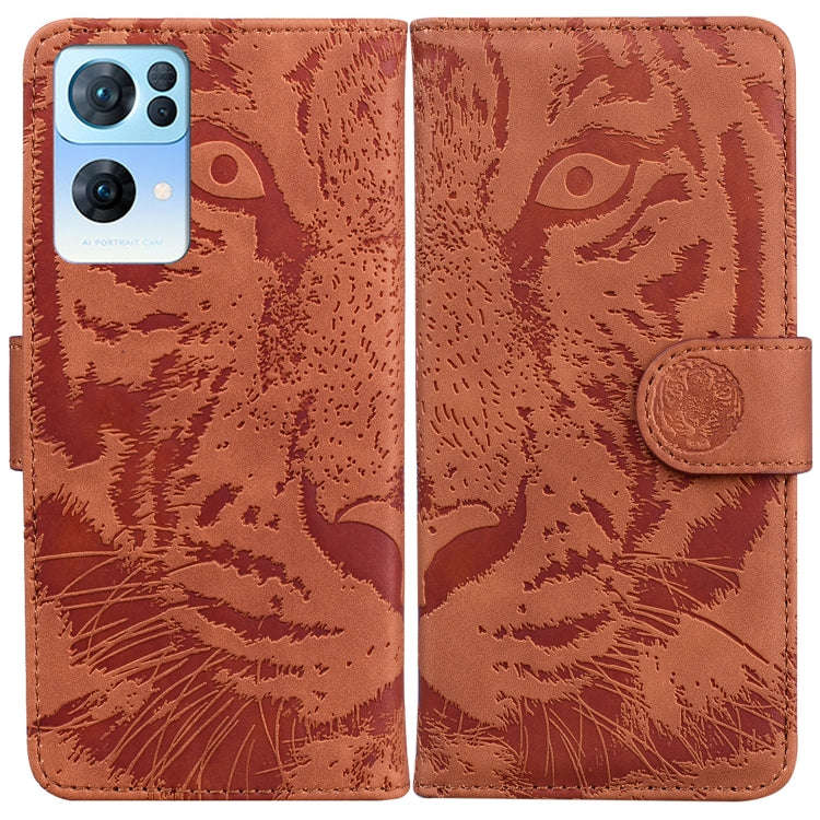 Tiger Embossing Pattern Horizontal Flip Leather Phone Case, For OPPO Reno7 Pro 5G, For Xiaomi Red...
