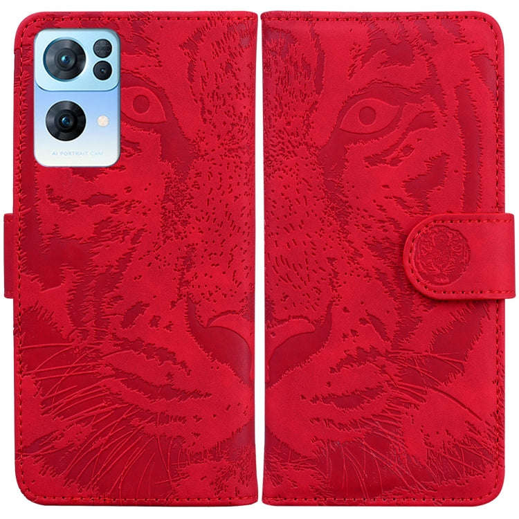 Tiger Embossing Pattern Horizontal Flip Leather Phone Case, For OPPO Reno7 Pro 5G, For Xiaomi Red...