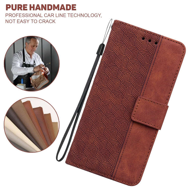 Geometric Embossed Leather Phone Case, For Samsung Galaxy M42 5G, For Samsung Galaxy A51, For Sam...
