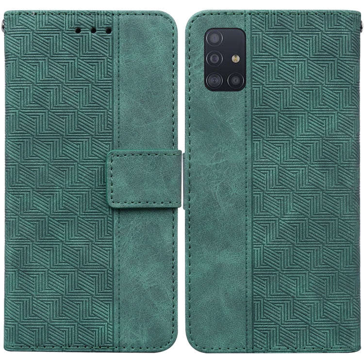 Geometric Embossed Leather Phone Case, For Samsung Galaxy M42 5G, For Samsung Galaxy A51, For Sam...