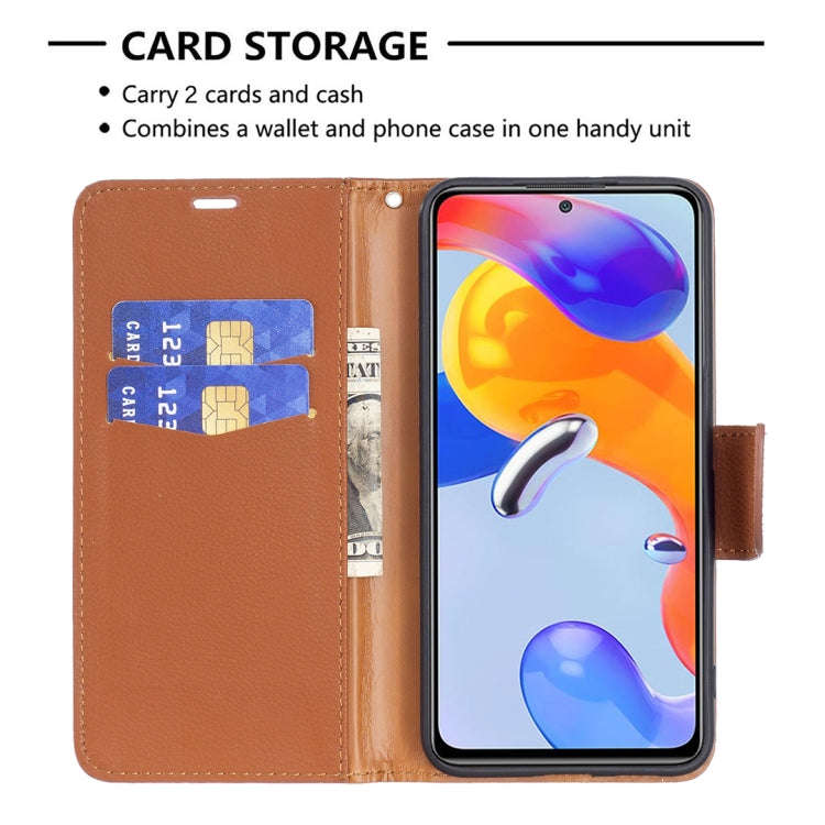 Litchi Texture Pure Color Horizontal Flip Leather Phone Case, For Xiaomi Redmi Note 11 Pro Intern...