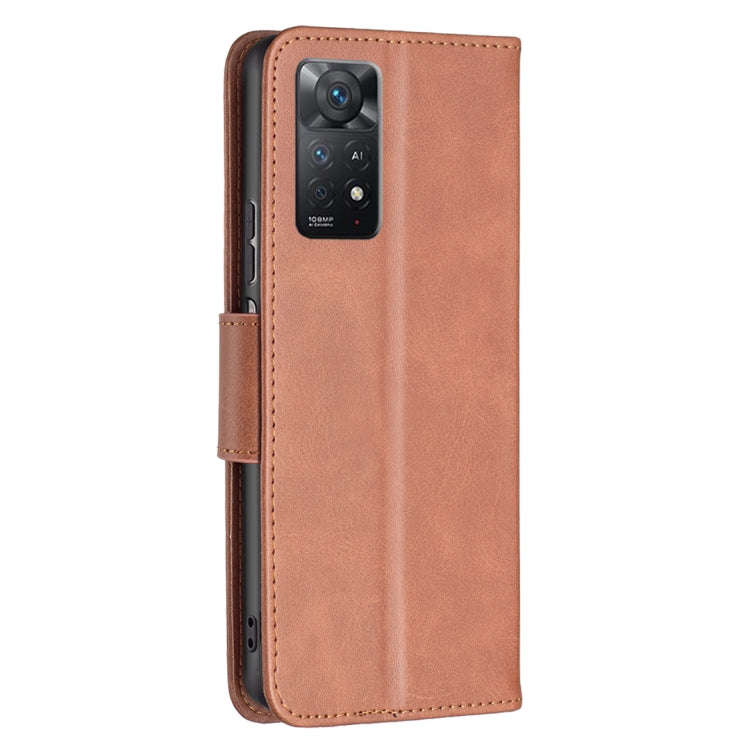 Lambskin Texture Pure Color Horizontal Flip Leather Phone Case, For Xiaomi Redmi Note 11 Pro Inte...