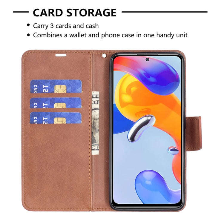 Lambskin Texture Pure Color Horizontal Flip Leather Phone Case, For Xiaomi Redmi Note 11 Pro Inte...