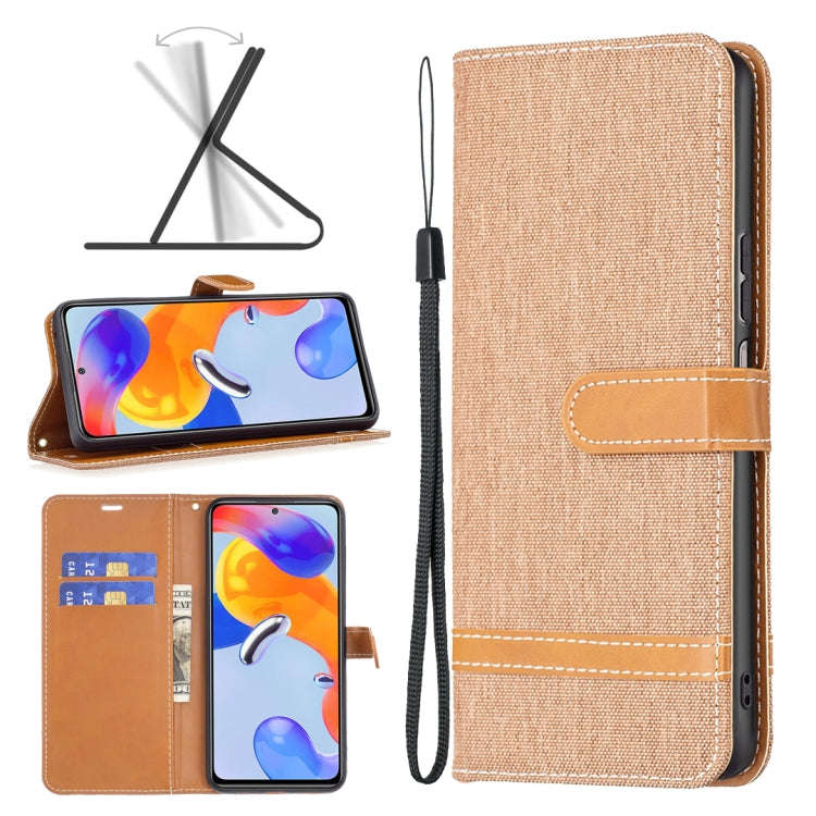 Color Matching Denim Texture Leather Phone Case, For Xiaomi Redmi Note 11 Pro International Version