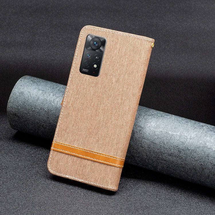 Color Matching Denim Texture Leather Phone Case, For Xiaomi Redmi Note 11 Pro International Version