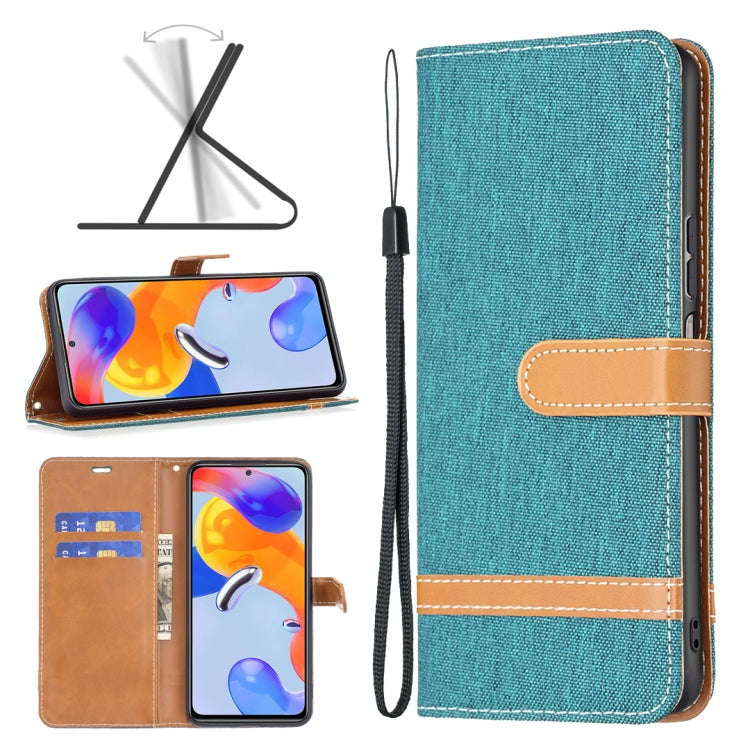 Color Matching Denim Texture Leather Phone Case, For Xiaomi Redmi Note 11 Pro International Version