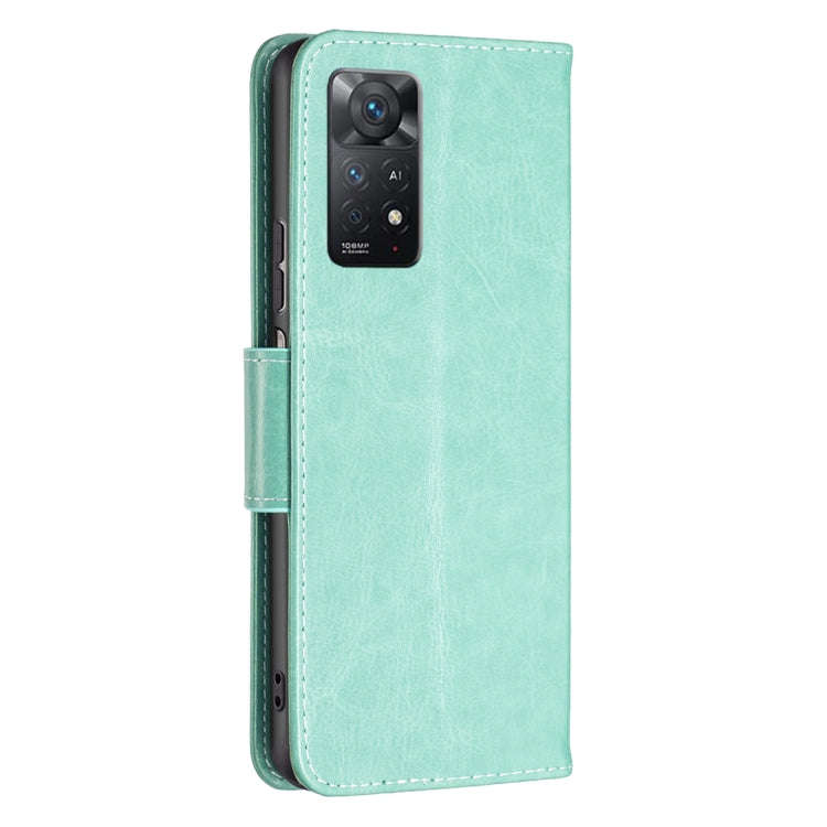 Two Butterflies Embossing Leather Phone Case, For Xiaomi Redmi Note 11 Pro International Version