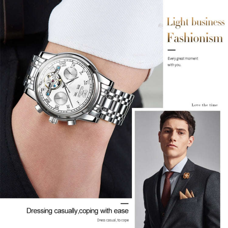 OLEVS 6607 Multi-function Men Big Flywheel Automatic Waterproof Mechanical Watch