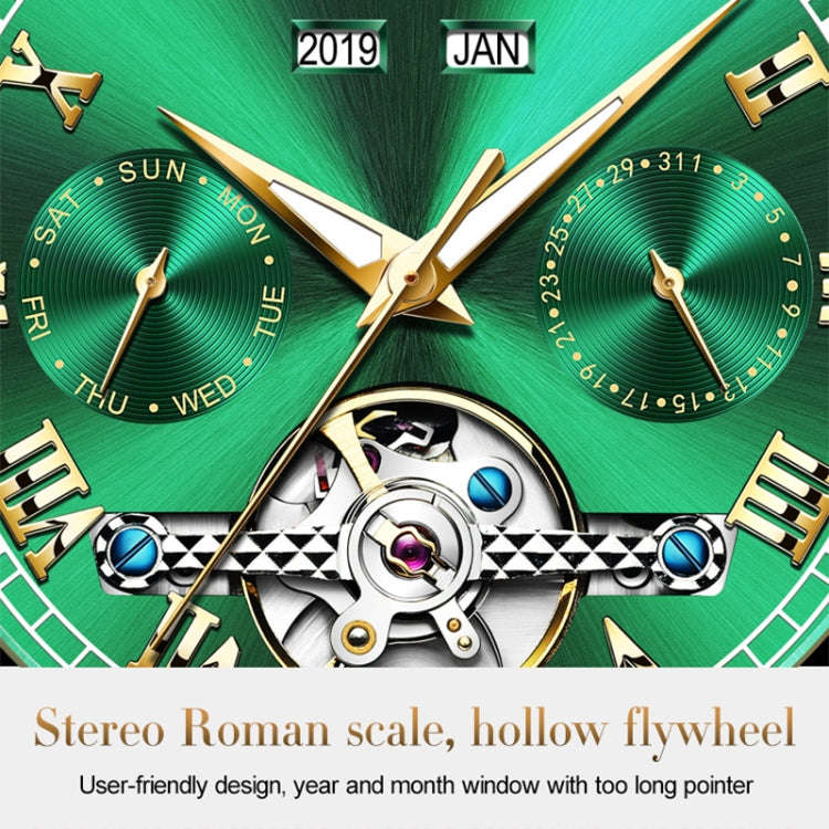 OLEVS 6607 Multi-function Men Big Flywheel Automatic Waterproof Mechanical Watch