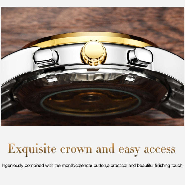 OLEVS 6607 Multi-function Men Big Flywheel Automatic Waterproof Mechanical Watch