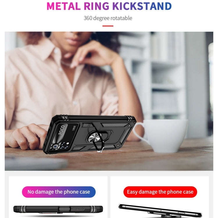Shockproof TPU + PC Phone Case with 360 Degrees Rotating Holder, For Xiaomi Poco X4 Pro 5G