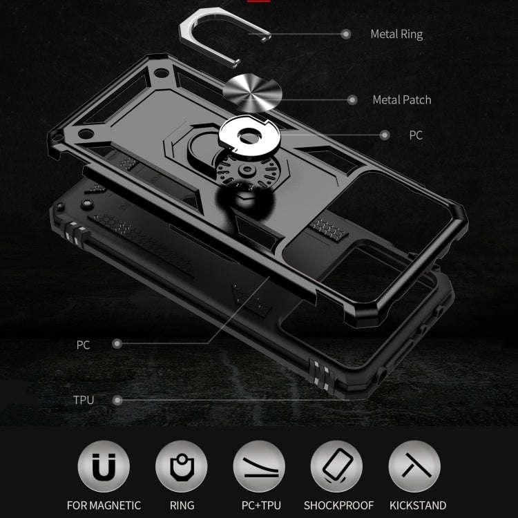 Shockproof TPU + PC Phone Case with 360 Degrees Rotating Holder, For Xiaomi Poco X4 Pro 5G