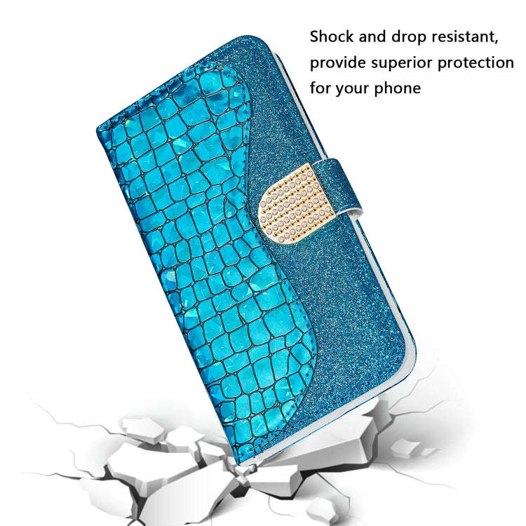 Laser Glitter Powder Matching Crocodile Leather Phone Case, For Xiaomi Redmi Note 11 Pro Internat...