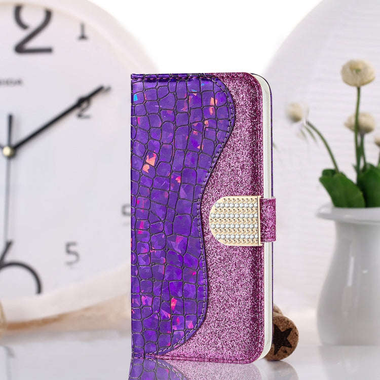 Laser Glitter Powder Matching Crocodile Leather Phone Case, For Xiaomi Redmi Note 11 Pro Internat...