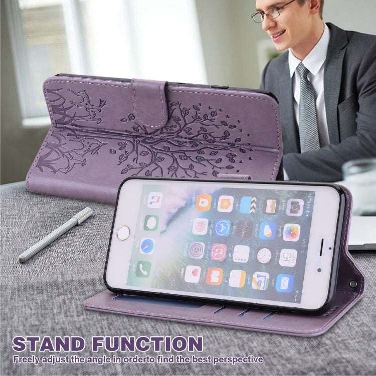 Tree & Deer Pattern Pressed Flip Leather Phone Case, For Xiaomi Redmi Note 10 Pro / Note 10 Pro M...