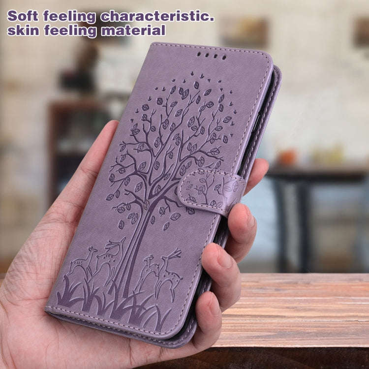 Tree & Deer Pattern Pressed Flip Leather Phone Case, For Xiaomi Redmi Note 10 Pro / Note 10 Pro M...