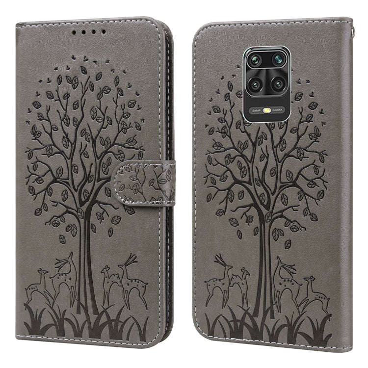 Tree & Deer Pattern Pressed Flip Leather Phone Case, For Xiaomi Redmi Note 10 Pro / Note 10 Pro M...