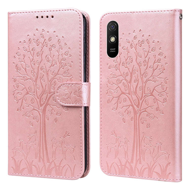 Tree & Deer Pattern Pressed Flip Leather Phone Case, For Xiaomi Redmi Note 10 Pro / Note 10 Pro M...