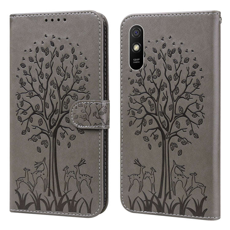 Tree & Deer Pattern Pressed Flip Leather Phone Case, For Xiaomi Redmi Note 10 Pro / Note 10 Pro M...
