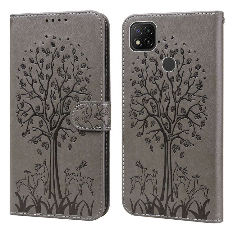 Tree & Deer Pattern Pressed Flip Leather Phone Case, For Xiaomi Redmi Note 10 Pro / Note 10 Pro M...