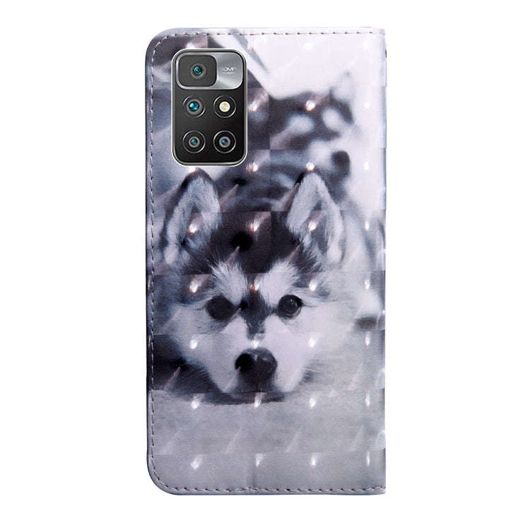 3D Painting Pattern Coloured Drawing Leather Phone Case, For Xiaomi Redmi 10, For Xiaomi Redmi No...