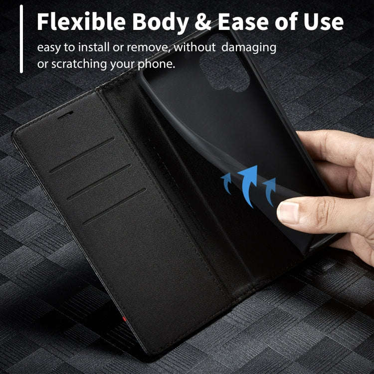 LC.IMEEKE Carbon Fiber Horizontal Flip Leather Phone Case, For Samsung Galaxy A13 4G