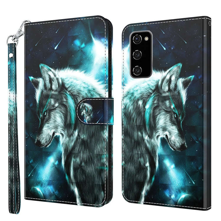 3D Painting Pattern TPU + PU Leather Phone Case, For Samsung Galaxy A03s 166mm, For Samsung Galax...