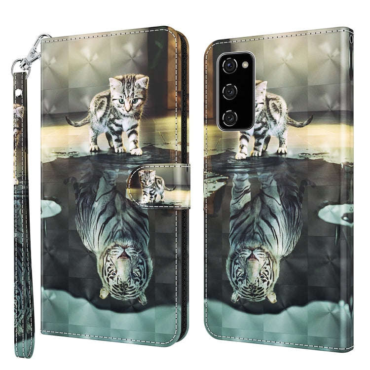 3D Painting Pattern TPU + PU Leather Phone Case, For Samsung Galaxy A03s 166mm, For Samsung Galax...