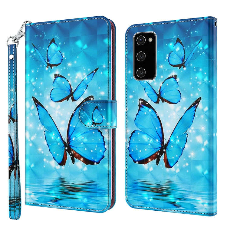 3D Painting Pattern TPU + PU Leather Phone Case, For Samsung Galaxy A03s 166mm, For Samsung Galax...