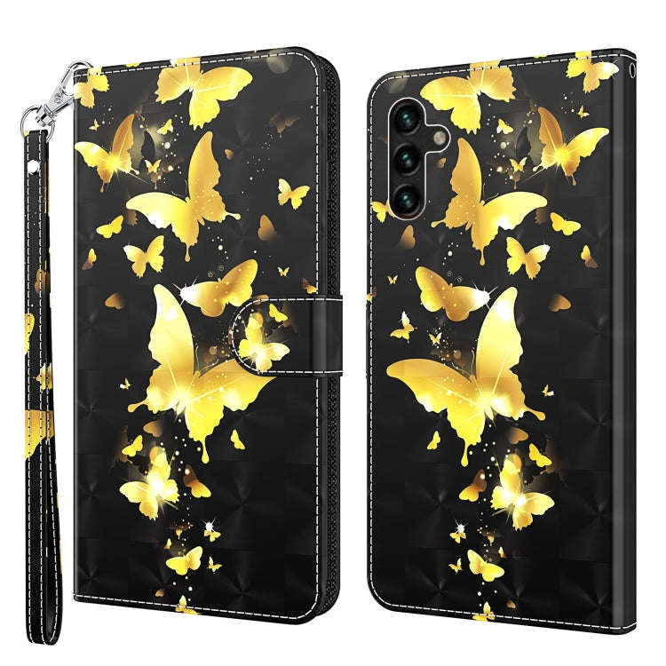 3D Painting Pattern TPU + PU Leather Phone Case, For Samsung Galaxy A03s 166mm, For Samsung Galax...