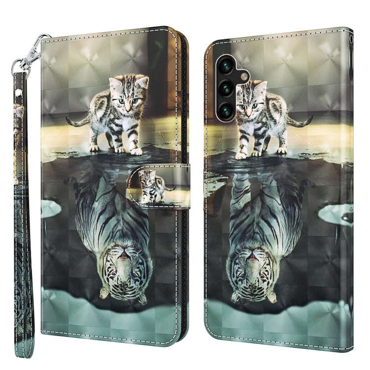 3D Painting Pattern TPU + PU Leather Phone Case, For Samsung Galaxy A03s 166mm, For Samsung Galax...