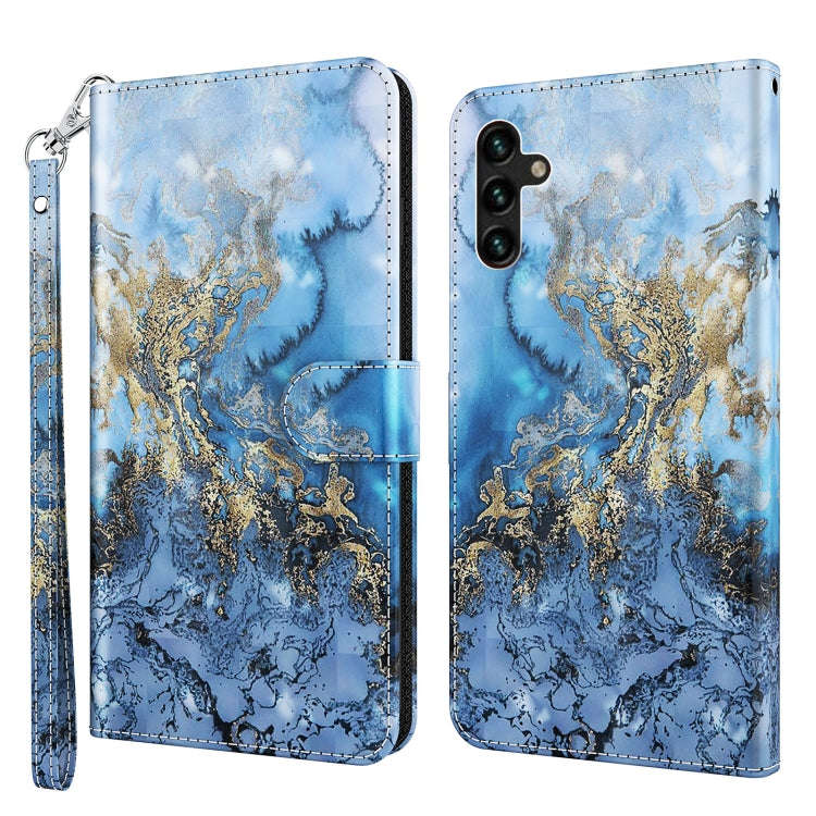 3D Painting Pattern TPU + PU Leather Phone Case, For Samsung Galaxy A03s 166mm, For Samsung Galax...