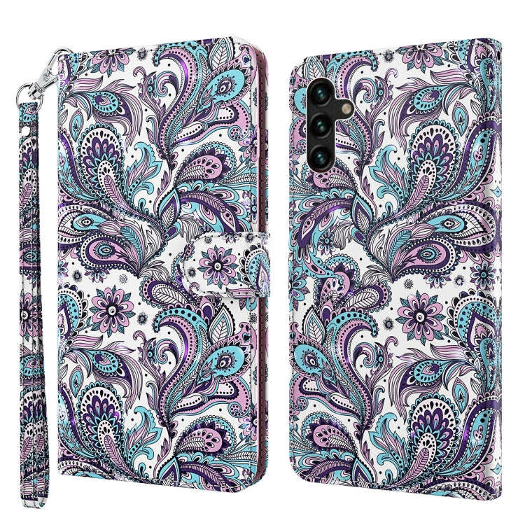 3D Painting Pattern TPU + PU Leather Phone Case, For Samsung Galaxy A03s 166mm, For Samsung Galax...