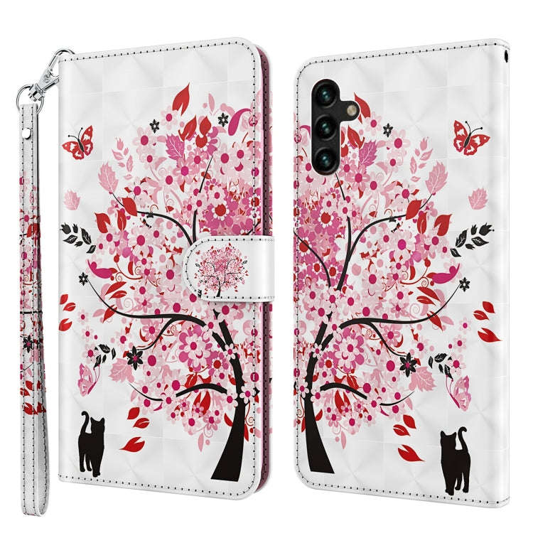 3D Painting Pattern TPU + PU Leather Phone Case, For Samsung Galaxy A03s 166mm, For Samsung Galax...